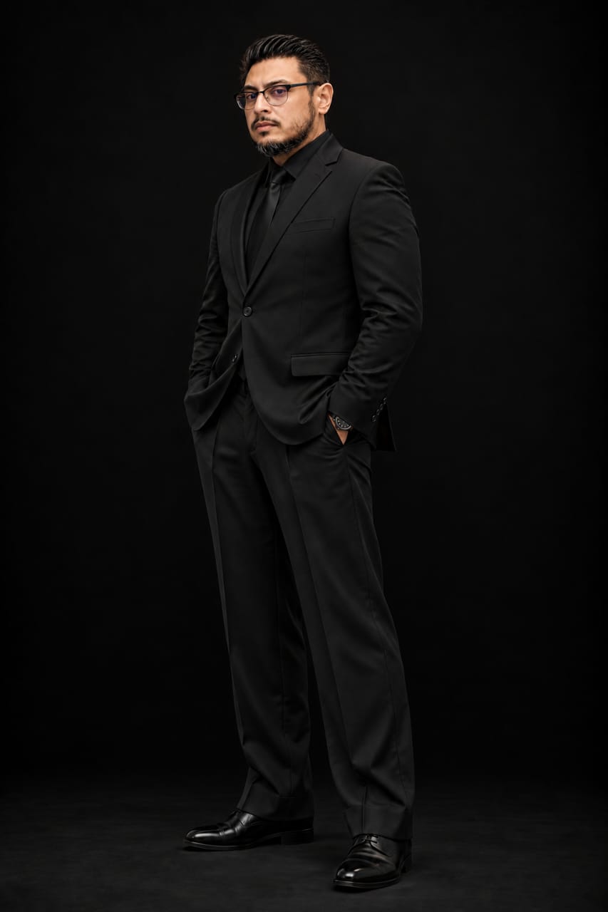 Full-length portrait of Faysal Aziz