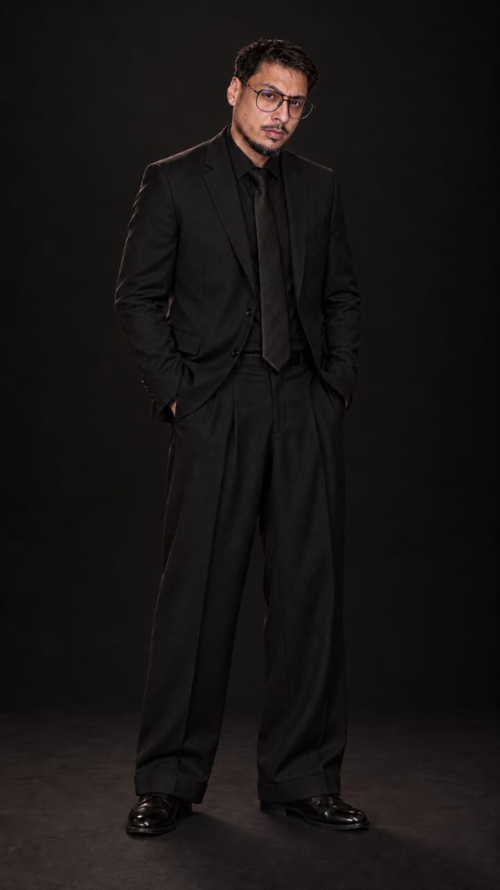 Full-length portrait of Faysal Aziz